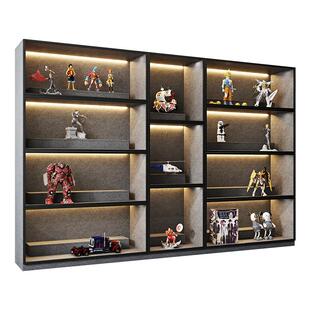 手办展示柜模型柜现代轻奢玻璃柜子盲盒展示柜电竞房手办柜木家具