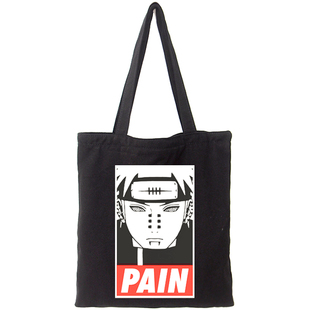 火影忍者动漫周边单肩手提黑白原宿暗黑风原创日系购物袋帆布包