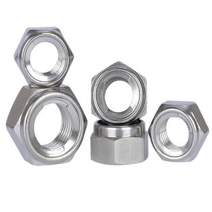 304不锈钢锁紧螺母防松螺帽细牙左牙反牙美制316全金属自锁防脱帽