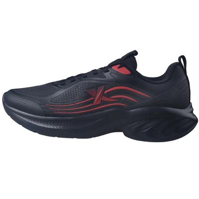 特步防水男鞋黑色跑鞋透气运动鞋