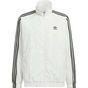 Adidas/阿迪达斯正品三叶草男士经典立领三条纹梭织外套KC1455