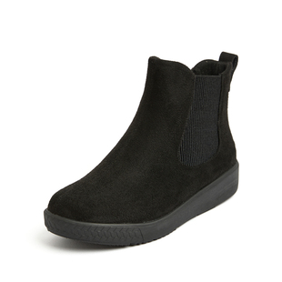 日本休闲短靴女士款平底防滑轻便切尔西靴子女舒适妈妈鞋秋冬1091