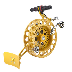 新款胜利28cm镁合金风筝背带轮碟刹防倒转万向轮加长臂轻便收线