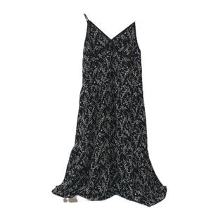 法式V领蕾丝碎花吊带裙女2025夏季新款韩版显瘦过膝黑色连衣裙子