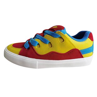 顽刻官方面包鞋红蓝黄学生翻毛皮复古撞色拼色BAKE男女滑板鞋