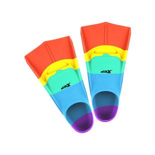 特步脚蹼游泳专用儿童鸭掌蛙鞋成人蝶泳专业训练硅胶短脚蹼自由泳