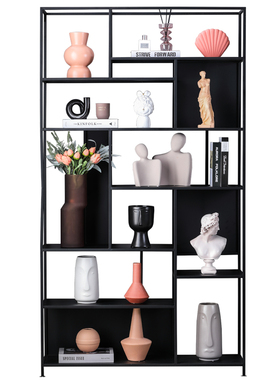 样板房间书柜莫兰迪陶瓷软装饰品