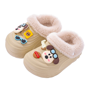 【妙优童】儿童拖鞋秋冬男女童宝宝室内居家防水防滑小孩冬季棉拖