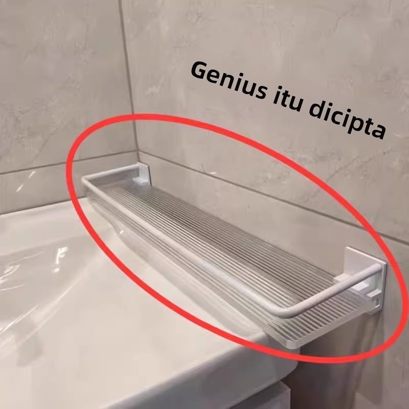 浴室这样收纳太整洁了！免打孔壁挂洗漱化妆品整理架 创意餐具