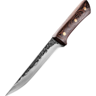 手工锻打屠宰剔骨刀剥皮分割肉刀户外直刀专业肉联厂杀猪刀鸡鸭牛