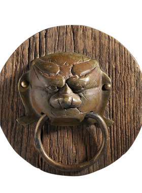 老物件成对门环复古门锁