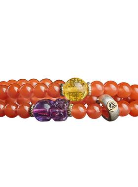 南红玛瑙双层手链油润光泽