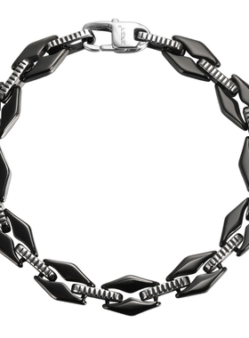 GRGR黑色几何拼接钛钢手链