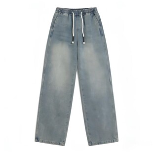 回力工装牛仔裤男款2026新款宽松直筒男生裤子微喇裤美式休闲长裤