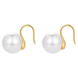 S999纯银耳环施家仿珍珠耳钉轻奢百搭高级感耳饰2025爆款气质耳钩