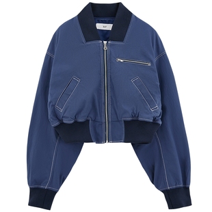 SLY 2024春季新品机车风缝线设计短款中性夹克外套030HSZ30-1250