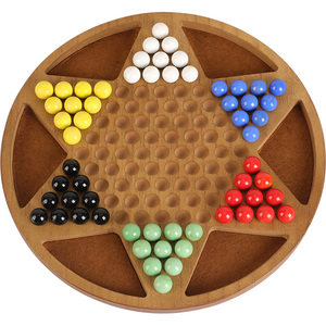 高档木制儿童益智跳棋