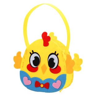 复活节彩蛋手提包不织布手工diy儿童制作材料包兔子小鸡手提篮子