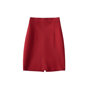 YoungGirlDay韩系纯欲风性感OL高腰丰胯显瘦后开叉包臀半身裙短裙