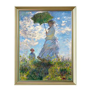上品印画 莫奈花园24幅 撑阳伞的女人欧式餐厅装饰画挂画墙面