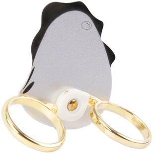 大吉大利银色卡通鸡双指环扣幻响生肖牛金色金属双环手机支架盒装