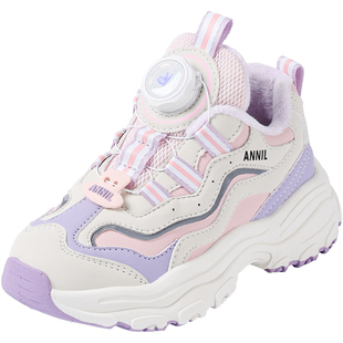 安奈儿女童老爹鞋2025新款冬季加绒二棉冬鞋中大童鞋子儿童运动鞋