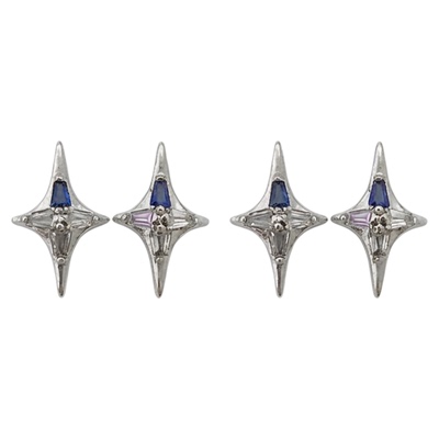 网红爆款四芒星星小珍珠美甲饰品