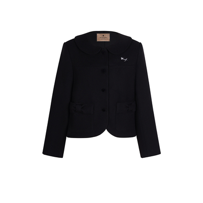 花铃太太jk新款格雷系学院少女感蝴蝶结jk制服黑色韩系西装韩套装