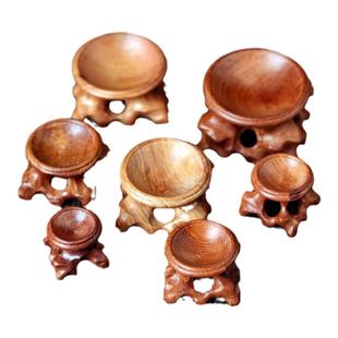 文玩小葫芦实木底座托架底托盘镂空红檀木质架子摆件手捻葫芦底座