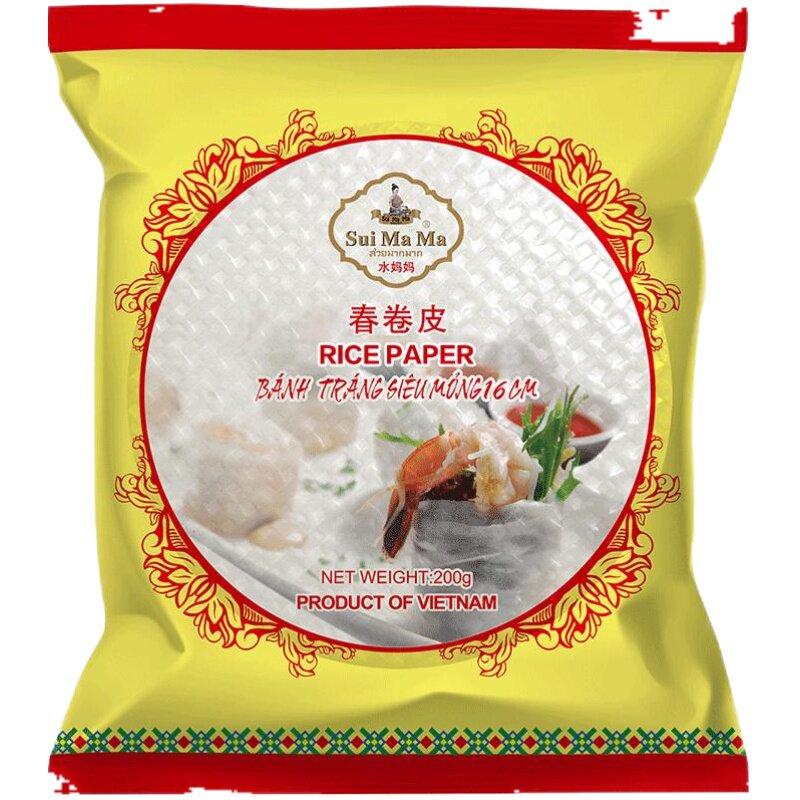 水妈妈越南春卷皮低脂米皮水晶透明泰国米纸卷薄饼春饼家用越南卷