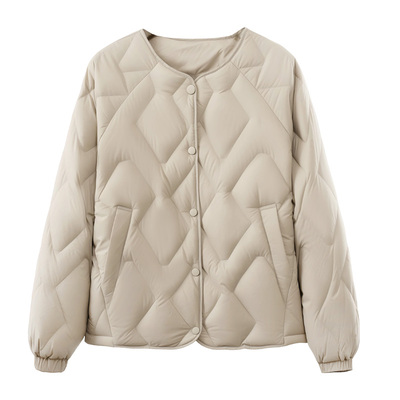 雅鹿女轻薄短款显瘦保暖羽绒服