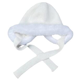 雪天氛围感兔毛绒针织护耳帽女冬季骑行加绒防风抗寒保暖毛线帽女