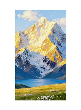 大芬村手绘聚宝盆日照金山油画