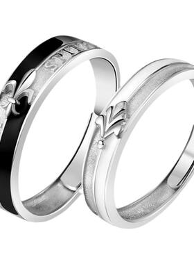 欧芙丽公主骑士纯银情侣戒指对戒