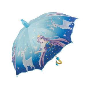 可爱公主儿童雨伞女幼儿园小学生男宝宝自动遮阳伞黑胶防晒晴雨伞