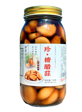 糖醋蒜无添加玻璃瓶750g传统腌制甜蒜酸脆爽解腻开胃下酒菜珍良心