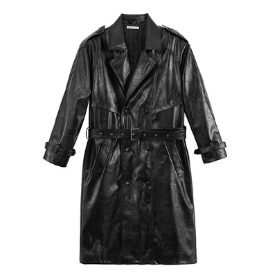 FSG  仿nappa小牛皮复古绗棉风衣