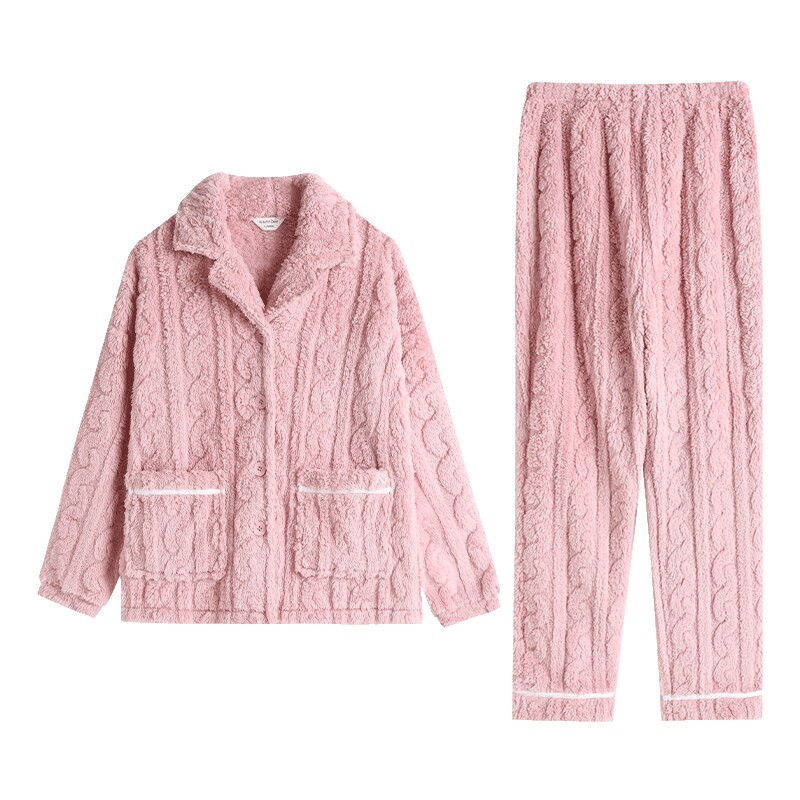 秋冬加厚珊瑚绒男女士家居服
