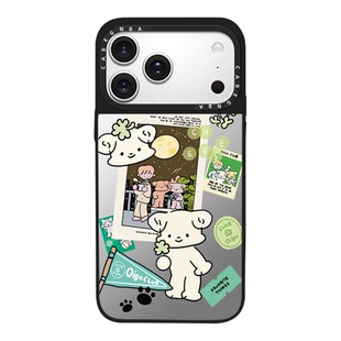 CAREGNBA联名沈月同款小狗奶酪插画iphone17手机壳适用苹果18promax新款16防摔15plus可爱14全包13透明12/11