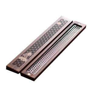 紫光檀木线香盒实木质卧香炉酸枝木香插卧式香盒底座香托香架网架