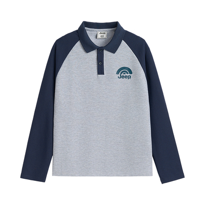 JEEP吉普学院风polo衫撞色打底衫