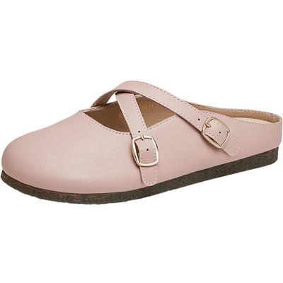 天美意穆勒鞋包头半拖鞋女外穿凉拖平底凉鞋子夏新款KT045BH4