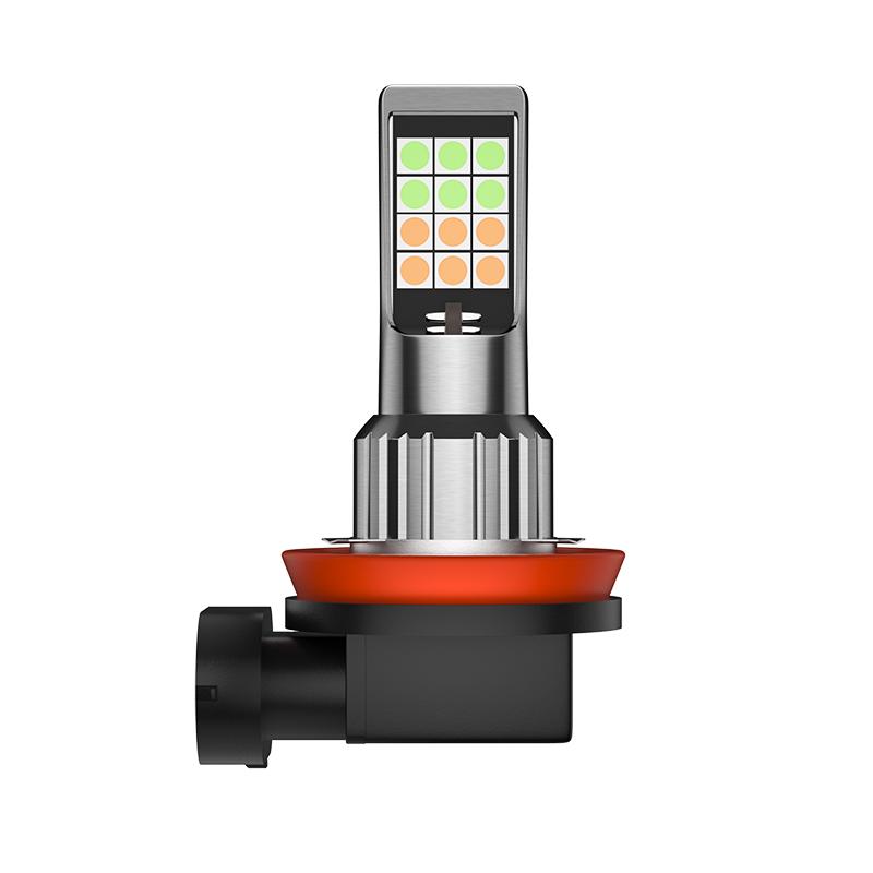 长安CS15cs75cs35puls悦翔v7v3改装双色超亮led爆闪前防雾灯泡H11