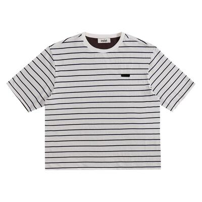 休闲通勤风格宽松条纹短袖T恤