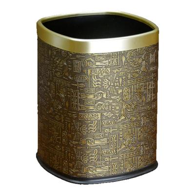 新中式复古无盖大号方形垃圾桶