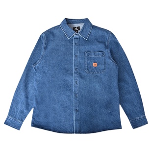 匡威Converse新款外套男女款牛仔上衣叠穿经典翻领衬衫UCJ418-UHA