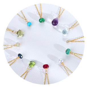 黛米珠宝 十二月生辰石18K金红蓝绿宝石珍珠欧泊钻石项链手链伴侣