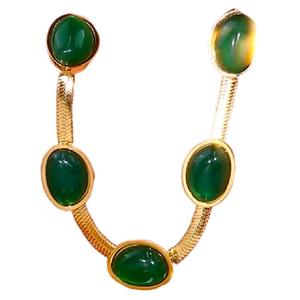 复古气质五个祖母绿项链女高级感小众设计锁骨链轻奢小众颈链配饰