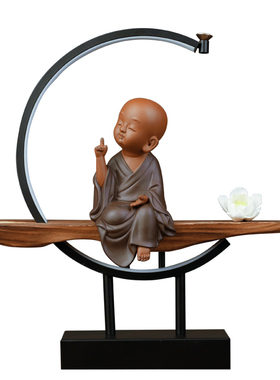 禅意新中式风客厅玄关书房小沙弥