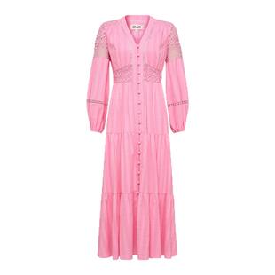 [玫瑰同款]DVF度假法式玫瑰粉蕾丝连衣裙DL2S013